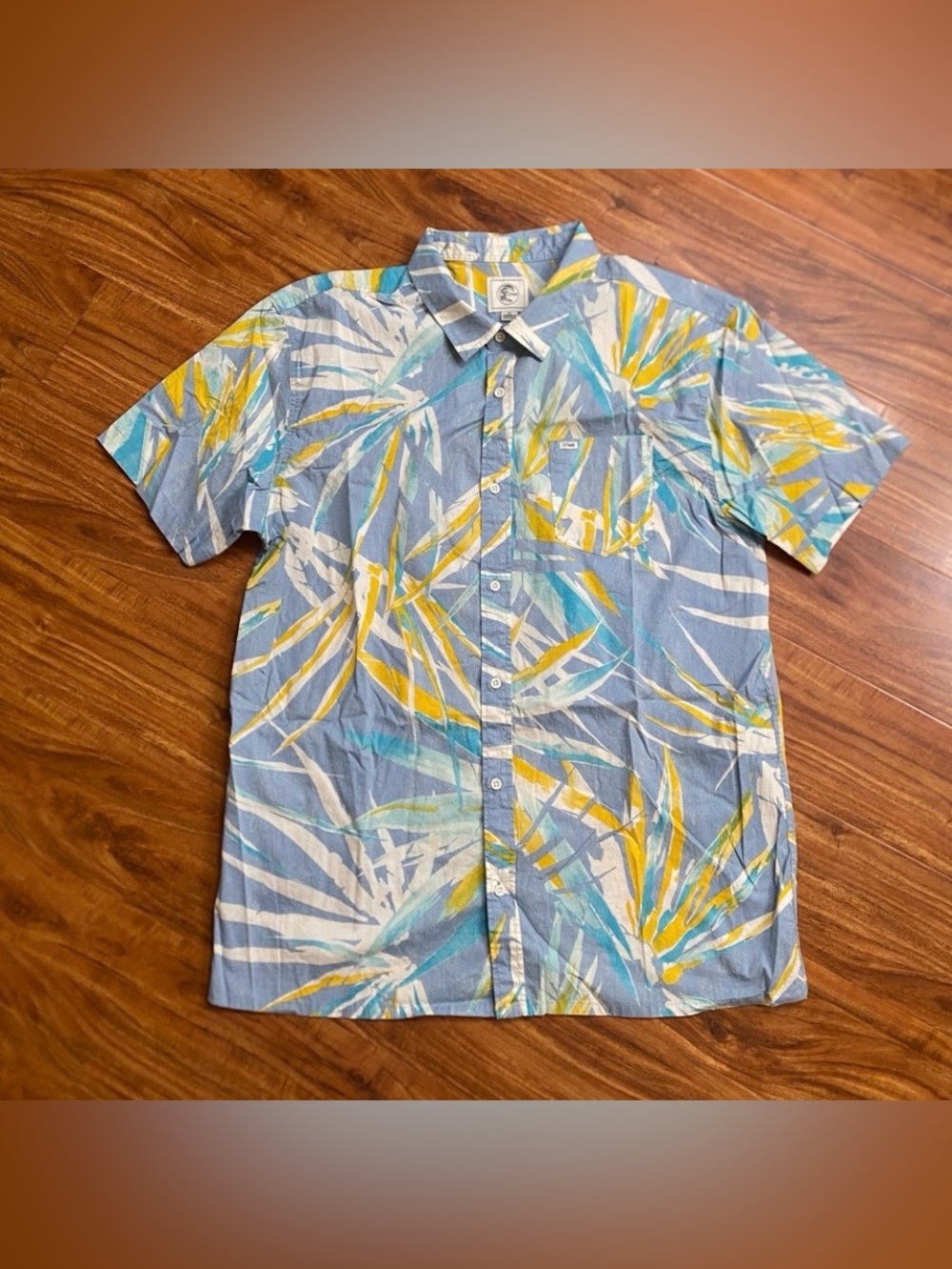 O'Neill Men's Tropical Standard Fit Collared Short Sleeve Shirt Size XL Coastal